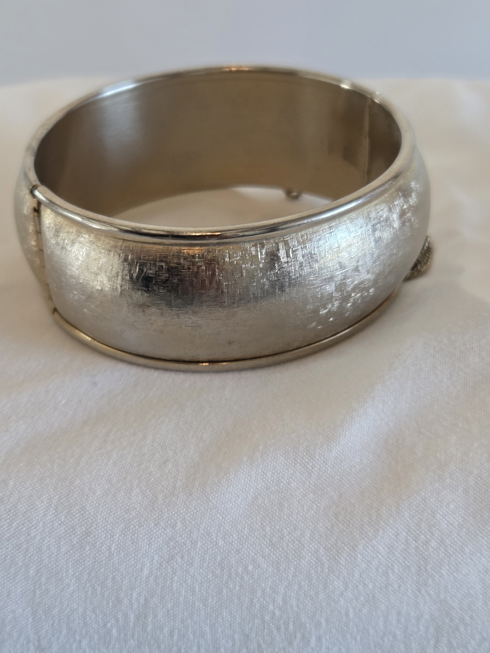Gold-Tone Wide Hinged Bangle Bracelet